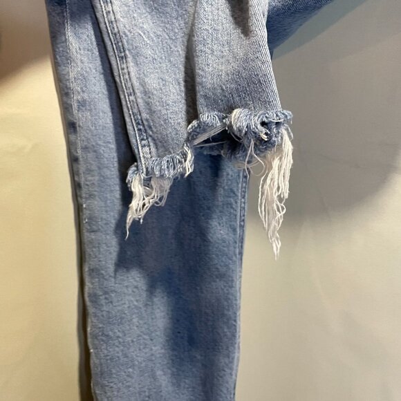 Agolde 26 Jeans Distressed High-Waisted Button-Fly Vintage- inspired Light Blue - Picture 6 of 6